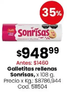 Coto Sonrisas galletitas rellenas oferta