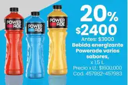 Coto Powerade bebida energizante varios sabores oferta