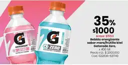 Coto Gatorade zero bebida energizante sabor mora/frutilla kiwi oferta