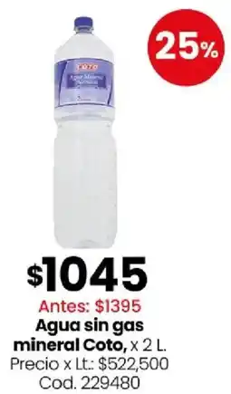 Coto Coto agua sin gas mineral oferta