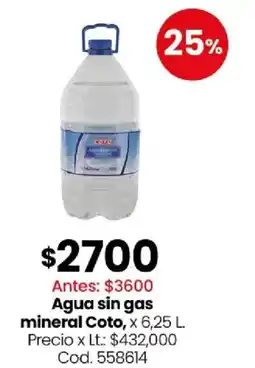 Coto Coto agua sin gas mineral oferta