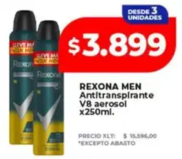 Supermayorista Vital Rexona men antitranspirante v8 aerosol oferta