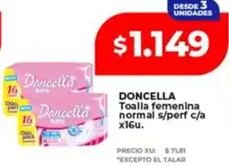 Supermayorista Vital Doncella toalla femenina normal s/perf c/a oferta