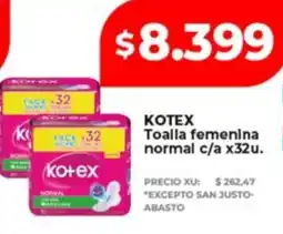 Supermayorista Vital Kotex toalla femenina normal c/a oferta