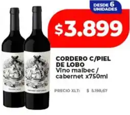 Supermayorista Vital Cordero c/piel de lobo vino malbec/ cabernet oferta