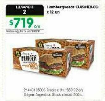 Jumbo Hamburguesas cuisine & co oferta