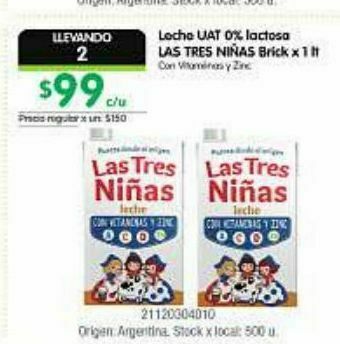 Jumbo Leche las tres niñas oferta