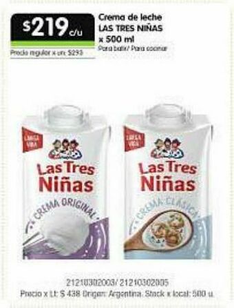 Jumbo Crema de leche las tres niñas oferta