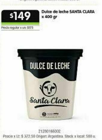 Jumbo Dulce de leche santa clara oferta