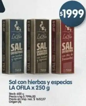 La ofila sal con hierbas y especias