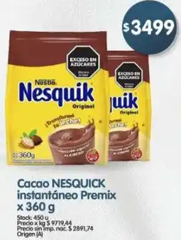 Supermercados Buenos Días Nesquick cacao instantáneo premix oferta