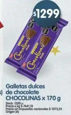 Supermercados Buenos Días Chocolinas galletas dulces de chocolate oferta