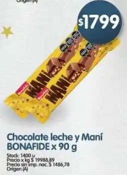 Supermercados Buenos Días Bonafide chocolate leche y maní oferta