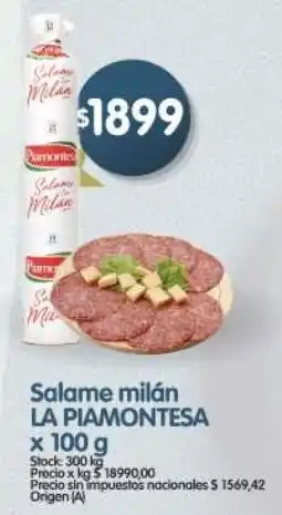 Supermercados Buenos Días La piamontesa salame milán oferta