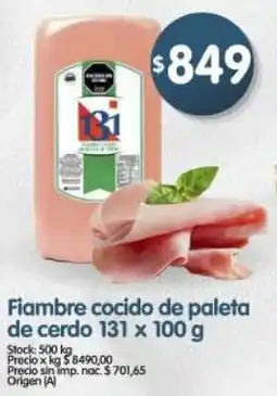 Supermercados Buenos Días 131 fiambre cocido de paleta de cerdo oferta