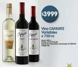 Supermercados Buenos Días Cafayate vino varietales oferta