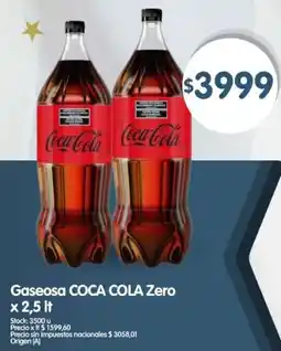 Supermercados Buenos Días Coca cola gaseosa zero oferta