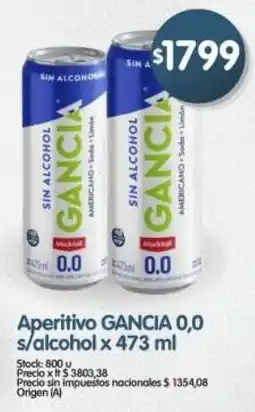 Supermercados Buenos Días Gancia aperitivo 0,0 s/alcohol oferta