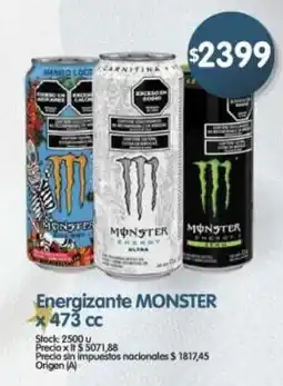 Supermercados Buenos Días Monster energizante oferta