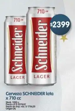 Supermercados Buenos Días Schneider cerveza lata oferta