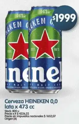 Supermercados Buenos Días Heineken cerveza 0,0 lata oferta