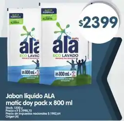 Supermercados Buenos Días Ala jabon líquido matic doy pack oferta