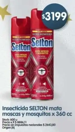 Supermercados Buenos Días Selton insecticida mata moscas y mosquitos oferta