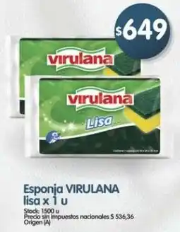 Supermercados Buenos Días Virulana esponja lisa oferta