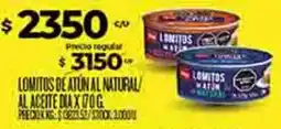 Supermercados DIA Dia lomitos de atún al natural/al aceite oferta