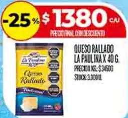 Supermercados DIA La paulina queso rallado oferta