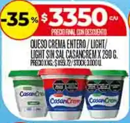 Supermercados DIA Casancrem queso crema entero/light/ light sin sal oferta