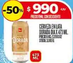 Supermercados DIA Dia cerveza en lata dorada oferta