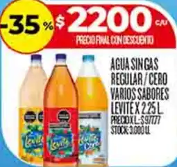 Supermercados DIA Levite agua singas regular/cero varios sabores oferta