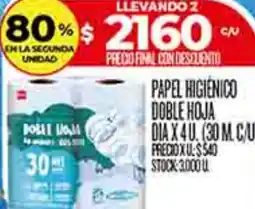 Supermercados DIA Dia papel higiénico doble hoja oferta