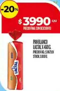Supermercados DIA Lactal pan blanco oferta