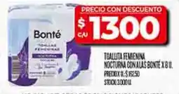 Supermercados DIA Bonté toallita femienina nocturna con alas oferta