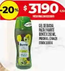 Supermercados DIA Bonté gel de ducha palta y karite oferta