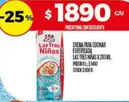 Supermercados DIA Las tres niñas crema para cocinar fortificada oferta