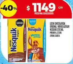 Supermercados DIA Nestlé nesquik leche chocolatada original/menos azucar oferta