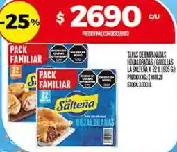 Supermercados DIA La salteña tapas de empanadas hojaldradas/criollas oferta