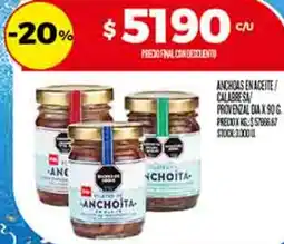 Supermercados DIA Dia anchoas en aceite calabresa provenzal oferta