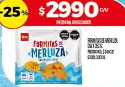 Supermercados DIA Dia formitas de merluza oferta
