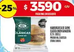 Supermercados DIA Union ganadera hamburguesa de carne clasica oferta