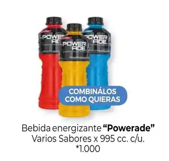 La Anonima Powerade Bebida energizante varios sabores x 995cc. c/u. oferta