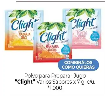 La Anonima Clight Polvo para Preparar Jugo varios sabores x 7g. c/u oferta