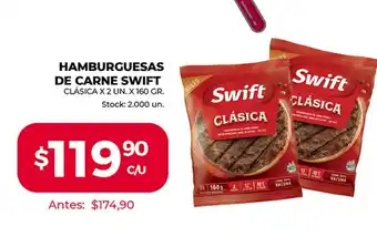 Supermercados Tadicor Hamburguesas De Carne Swift Clásica x 2 UN. X 160 oferta