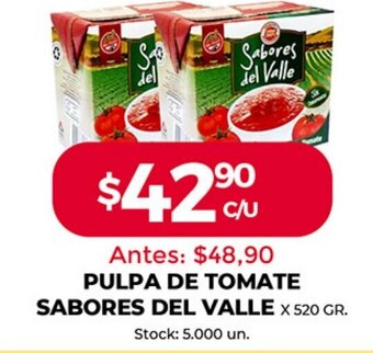 Supermercados Tadicor Pulpa De Tomate Sabores Del Valle x 520 Gr. oferta
