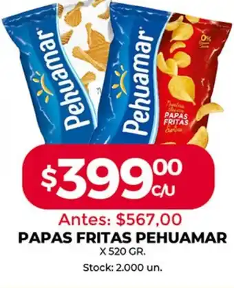 Supermercados Tadicor Papas Fritas Pehuamar x 520 Gr. oferta