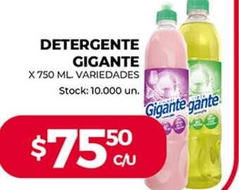 Supermercados Tadicor Gigante Detergente x 750 ml. oferta