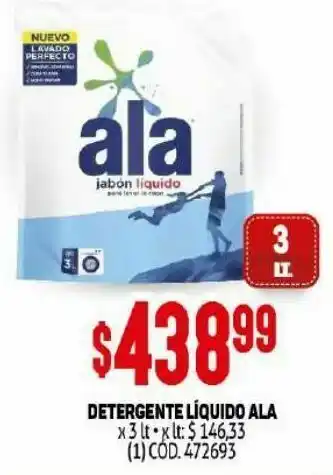 Makro Detergente líquido ala 3lt oferta
